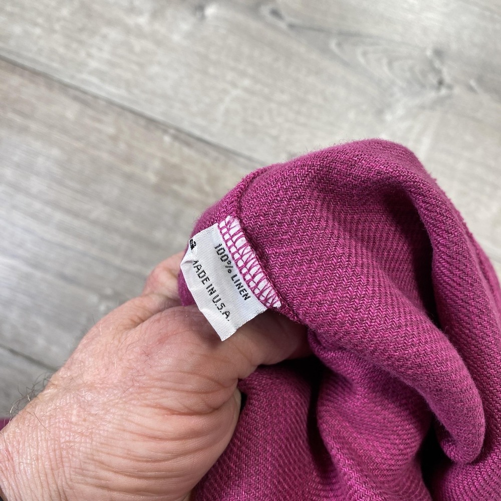 Bryn Walker Tunic Top Womens XS Magenta Linen 3/4 Sleeve A-Line Made USA Keyhole - Picture 13 of 15